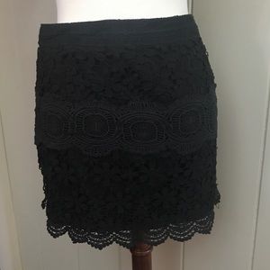Free People Black Crochet Skirt